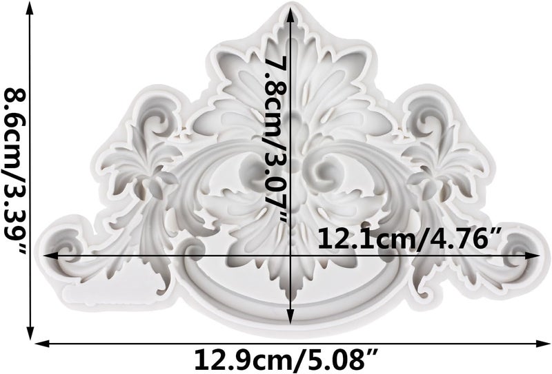 TAOXIBEI قالب سيليكون باروك مع تجاعيد وزخارف دانتيل لصناعة الحرف اليدوية وصب الراتنج epoxy وتجفيف الهواء وصناعة المجوهرات من الطين البوليمري - Image 2
